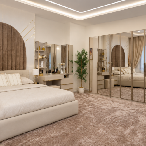 CHAMBRE À COUCHER MODERNE BEIGE