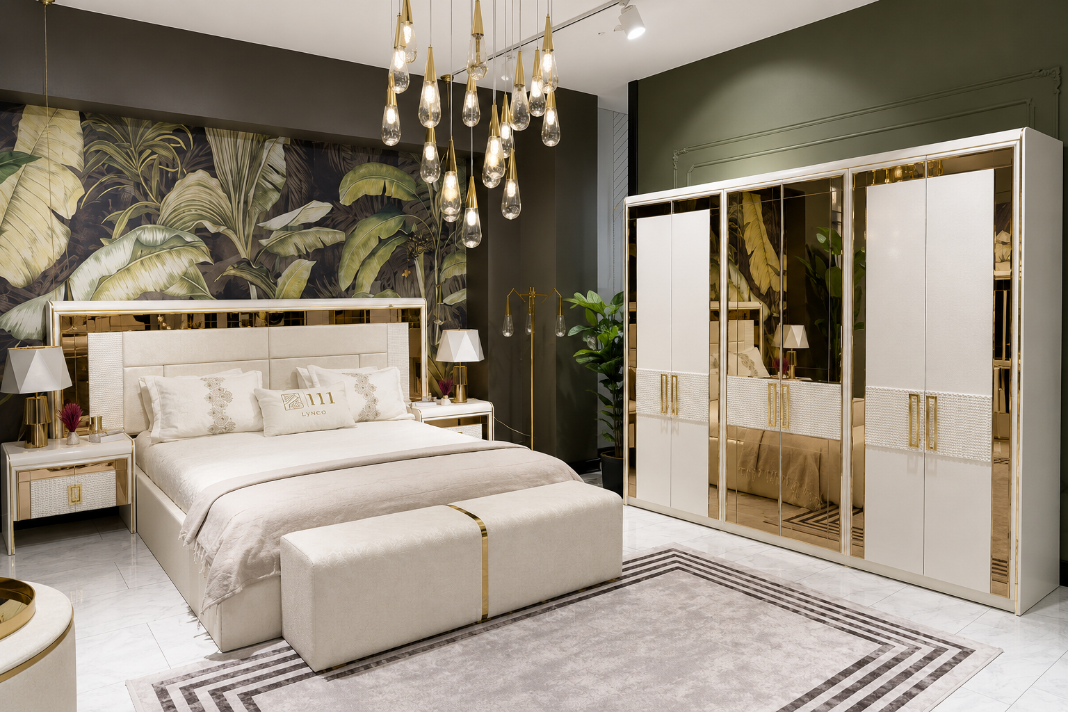 Ensemble Chambre à Coucher Luxe Moderne